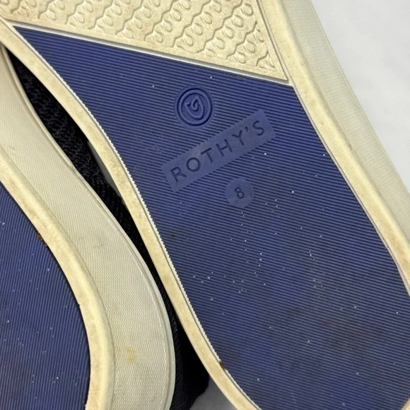 Rothy’s The Original Slip On Sneaker Maritime Lattice Stitch Navy Blue Size 8 - Picture 7 of 7